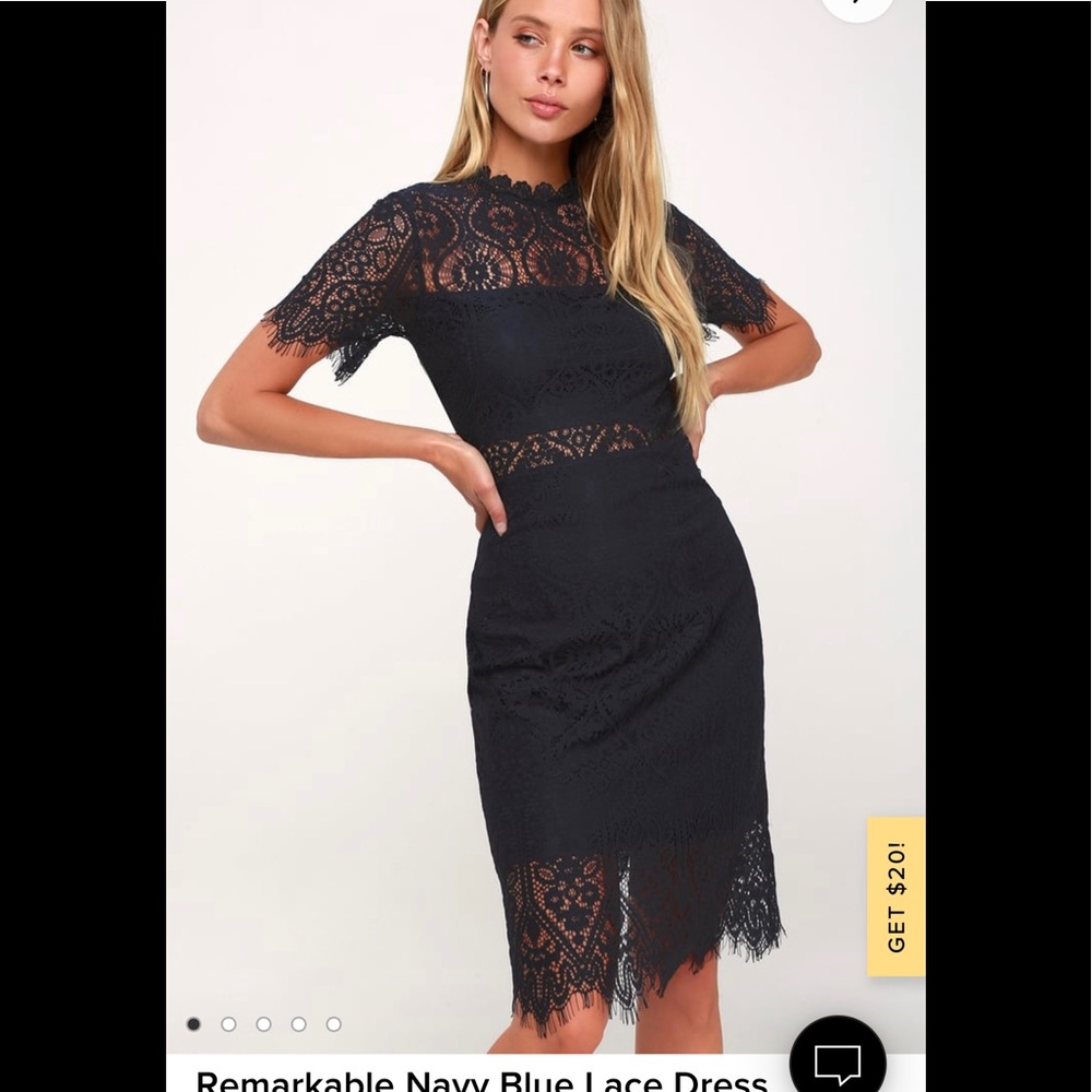 Dress Lace Dress- medium- navy blue beautiful for holidays
